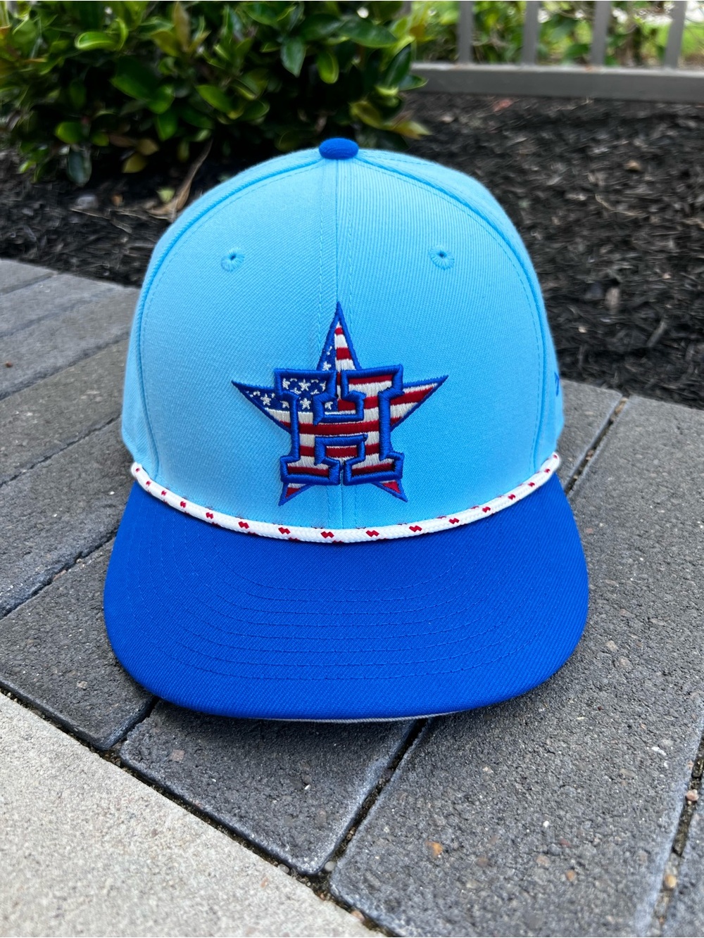 New Era Light Blue Dark Blue Houston Astros Fourth Of July 59Fifty Fitted Hat